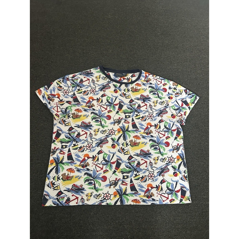 Polo Ralph Lauren Classic Fit Polo Bear Summer Jersey T-Shirt Mens‎ XL Preppy